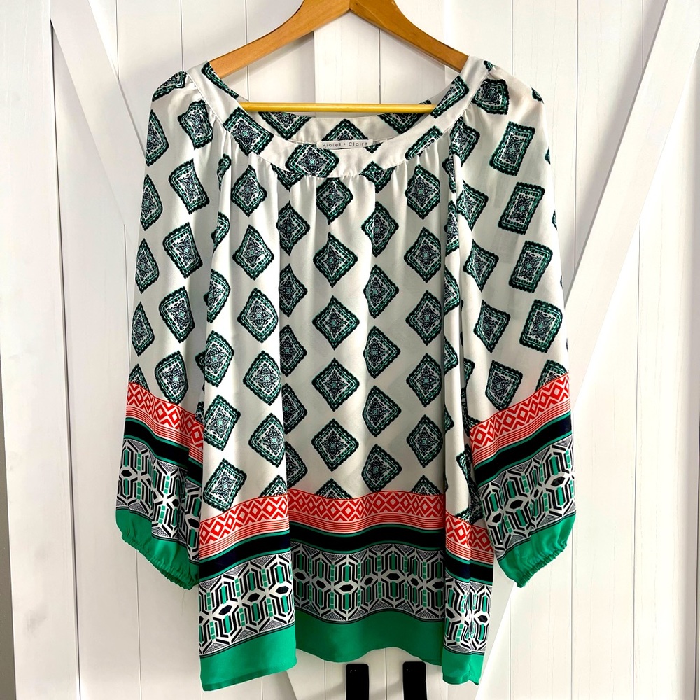 Print blouse top